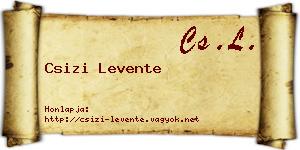 Csizi Levente névjegykártya